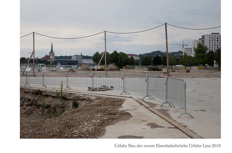 Urfahr Bau der neuen Eisenbahnbrücke Linz 2019 © Billensteiner Renate